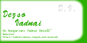 dezso vadnai business card